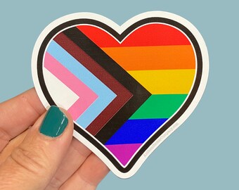inclusive progress heart vinyl sticker