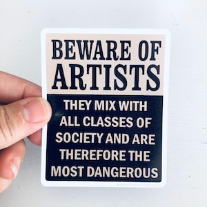 beware of artists vinyl sticker