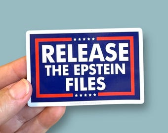 release the Epstein files Trump flag, release the Epstein list, waterproof vinyl sticker