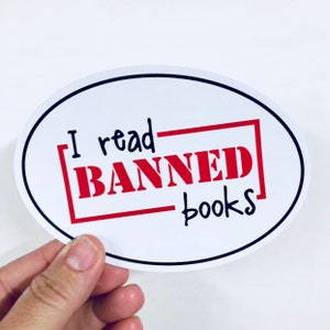 I read banned books vinyl sticker