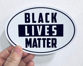 black lives matter oval vinyl sticker