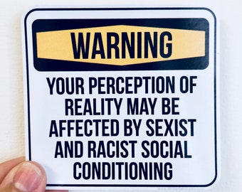 warning your perception of reality vinyl sticker