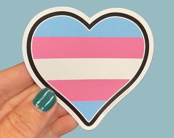 transgender heart vinyl sticker