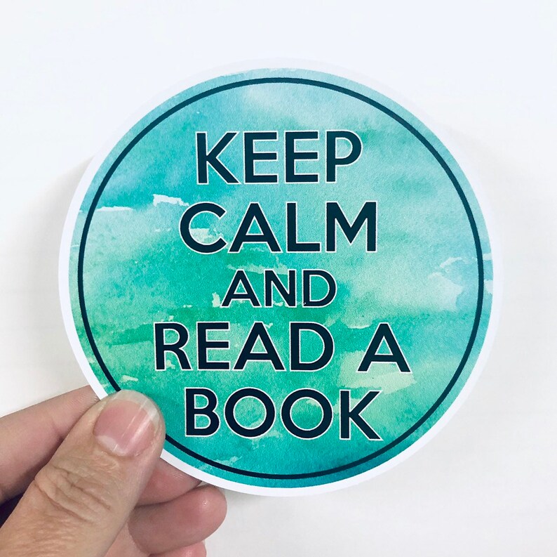 Keep calm and read a book vinyl sticker image 1