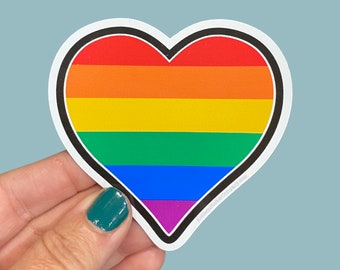 rainbow heart vinyl sticker