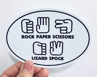 rock paper scissors lizard spock vinyl bumper sticker sticker