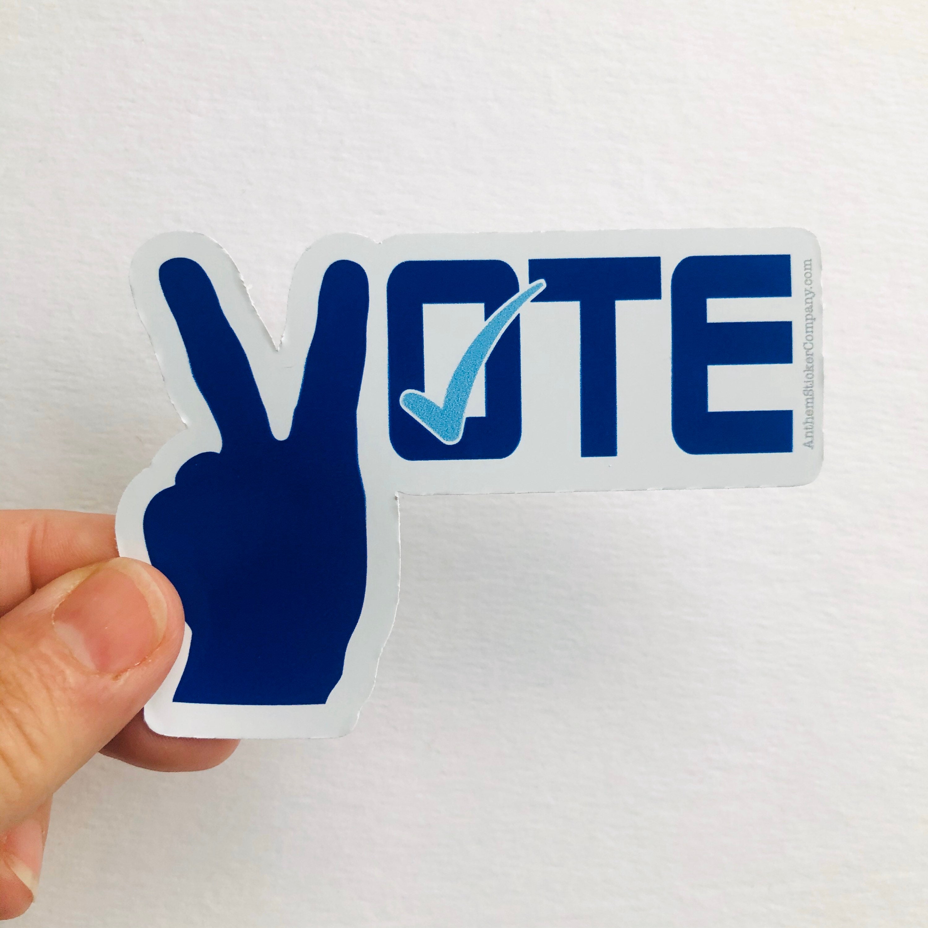 Vote (victory Sign) Diecut Vinyl Sticker - Etsy