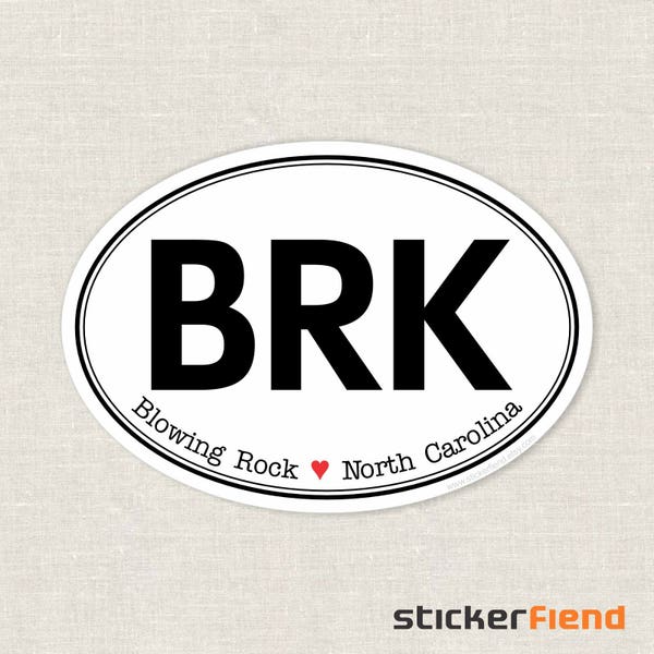 BRK Blowing Rock, North Carolina bumper sticker | laptop decal | any smooth surface sticker | any city available