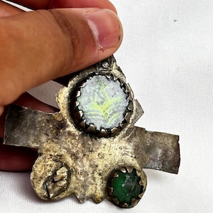 Antique Berber Moroccan Silver Amulet Pendant – Handcrafted Tribal Jewelry with Protective Amazigh Symbols – Ethnic Nomadic Talisman
