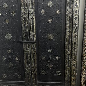 Moroccan Metal Cedar Wood Mirror – Handcrafted Berber Engraved Frame, Boho Wall Decor