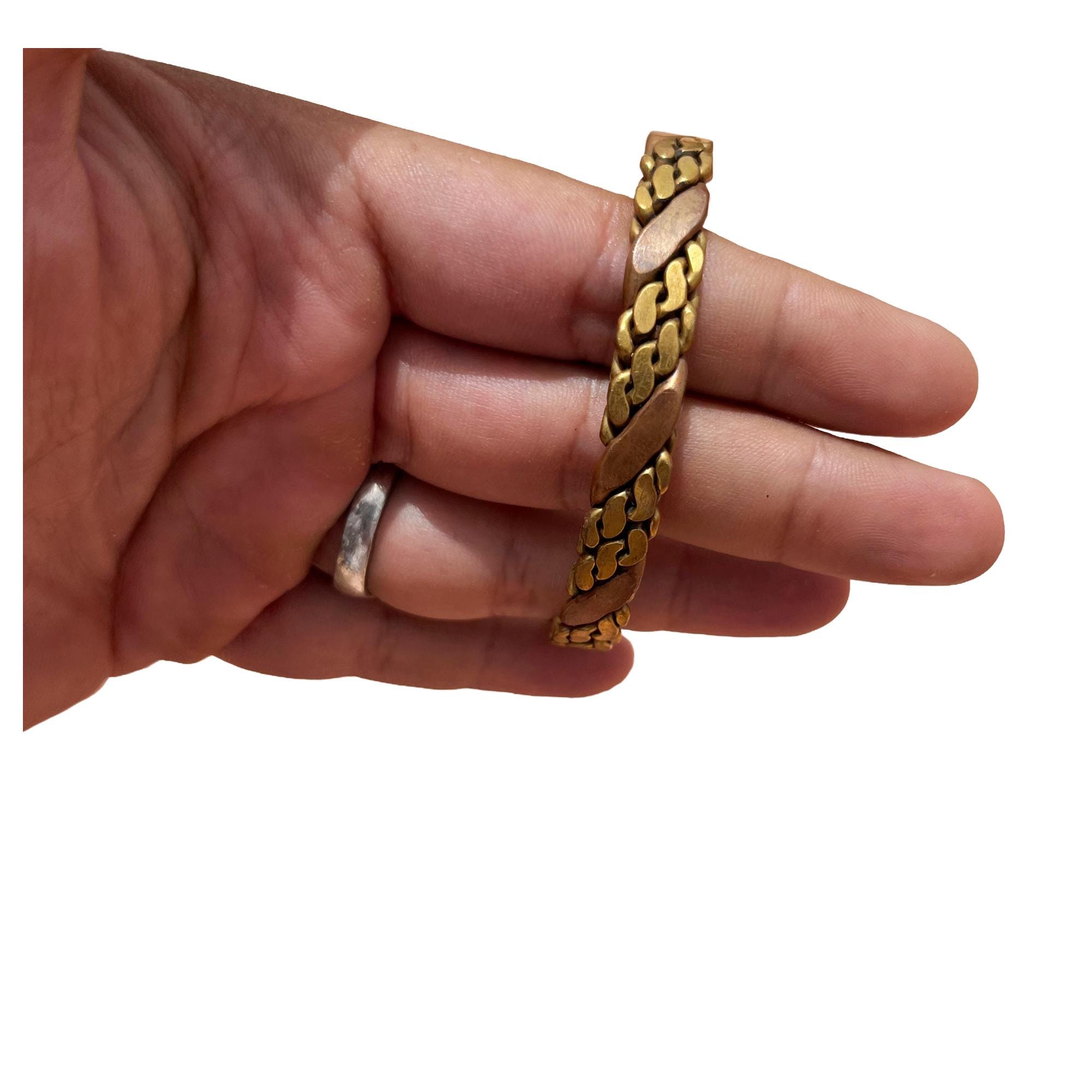 Bracelet Manchette DUO PARIS – Cuivré, Pierres, Extensible – Neuf Sans Emballage