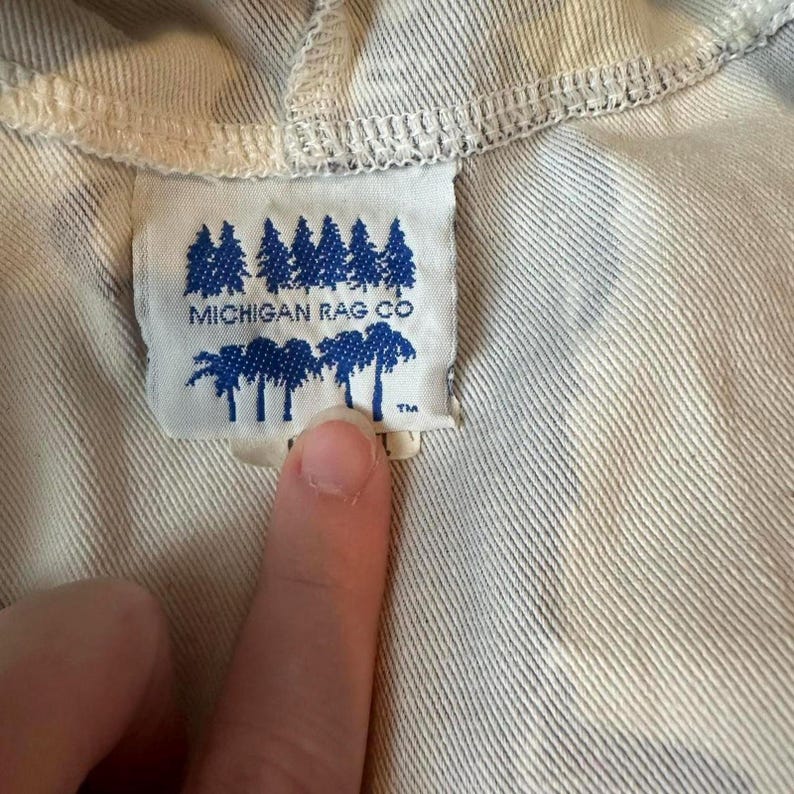 Chaqueta tipo poncho con estampado integral de osos y alces de Michigan Rag Co. de los años 80, talla S/M, color granola imagen 4