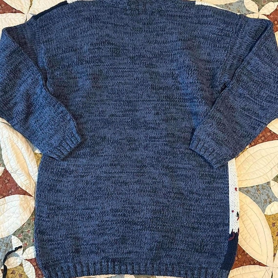 Navy patchwork chunky knit cottagecore grandma sw… - image 3