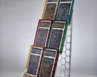 3-Tier Graded Card Display Tower for Slabs with Graded Guards – Magnetically Expandable Stand (2-Pack)