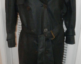 1980s Burberry London Black Trench Coat With Cotton Liner - Etsy