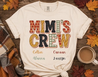 Mimi's Crew PNG, Personalized Grandkids Names, Custom Grandma Shirt Design, Mimi Nana Gigi Sublimation, Mother's Day Canva Template