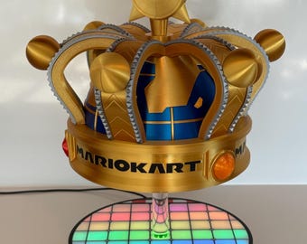 Rotating LED Display Base – Rainbow Road Inspired Gaming Trophy Stand