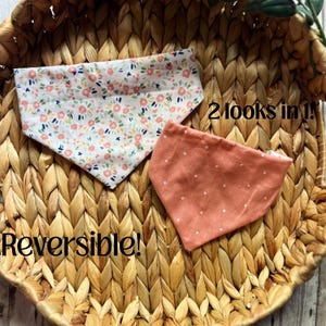 Elastic Scrunchie Dog Bandana | Slip-On Pet Scarf | Reversible Bandana | Cute Dog Accessory |