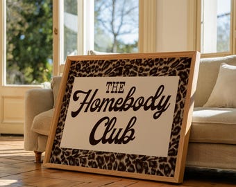 Arte de parede com estampa de leopardo do Homebody Club - Download digital para impressão - Ambiente aconchegante