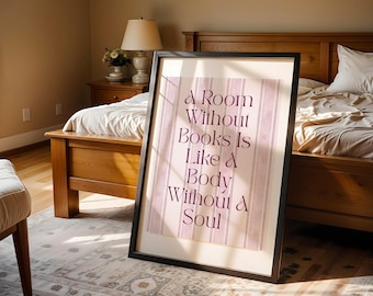 Literaire citaatafdruk: typografieposter voor Reading Nook Decor