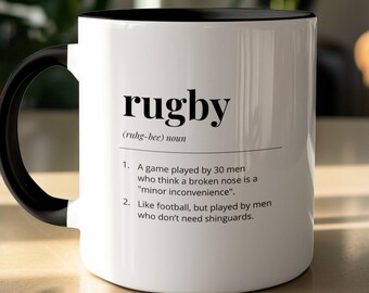 Funny Rugby Definition Mug, Rugby Gift for Men, Rugby Player Birthday Present, Coach Gift