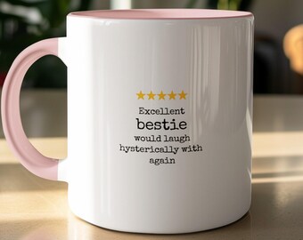 Bestie Mug: 5 Star Review, Birthday Present for Her, Soul Sister Coffee Cup