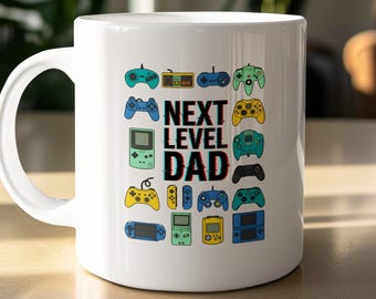 Next Level Dad Mug | Gamer Gift for Dad | Retro Gaming Birthday Present