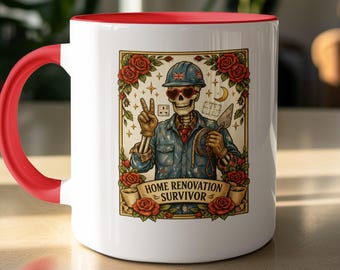 Home Renovation Survivor Mug | Builder Gift, DIY Enthusiast Present, Funny Construction Worker Cup