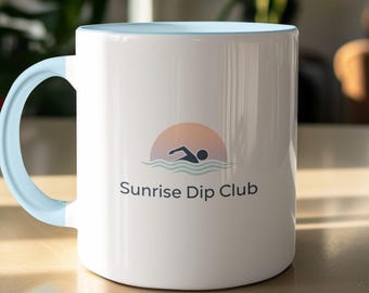 Sunrise Dip Club Ceramic Mug, Wild Swimmer Gift