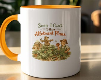 Sorry I Can't I Have Allotment Plans Mug, Gardener Gift