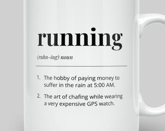 Funny Running Mug, Runner Definition Gift, Marathon Training Present, Jogger Gift UK
