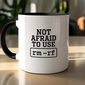 Grappige mok voor programmeurs – rm -rf, Linux, systeembeheerder, tech cadeau