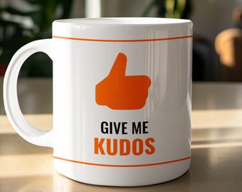 Funny Strava Mug for Runner or Cyclist: Give Me Kudos - Marathon Gift