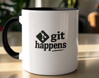 Taza divertida "Git Happens", regalo para programadores, taza personalizada para técnicos