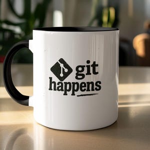 Custom Git Happens, Funny Mug for Programmers, Personalized Gift for Coders and Developers