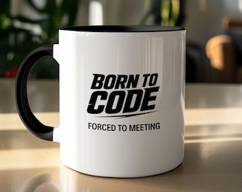 Mug personnalisé né pour coder, cadeau de programmeur, personnalisé, développeur, cadeau de codeur amusant