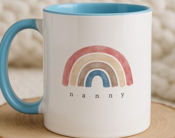 Nanny Mug Boho Rainbow Gift for Grandma, Birthday or Mother's Day Present