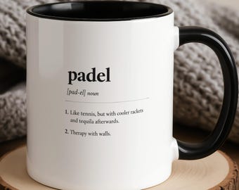 Padel Definition Mug, Funny Padel Tennis Gift