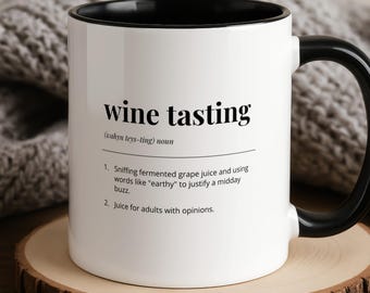 Wine Tasting Definition Mug: Funny Dictionary Cup for Wine Lovers