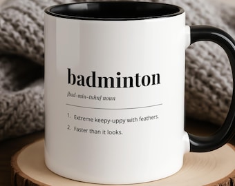 Funny Badminton Player Dictionary Definition Mug, Gift for Him Her