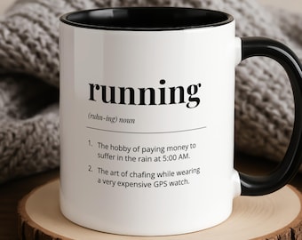 Funny Running Mug, Runner Definition Gift, Marathon Training Present, Jogger Gift UK