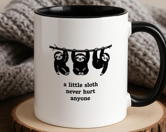 Funny Sloth Mug, Cute Animal Lover Gift, Sloth Coffee Cup