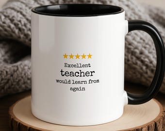 5 Star Teacher Mug, Thank You Teacher Gift, Funny End of Year Present