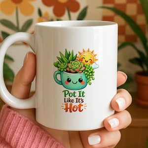 Pot It Like It's Hot Mok, cadeau plantenliefhebber, cadeau tuinman, koffiekopje