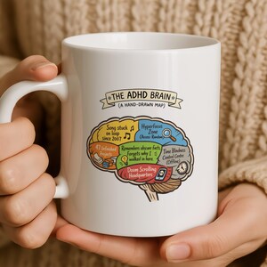 ADHD Brain Mug - Funny Neurodiversity Gift, Neurodivergent Coffee Cup