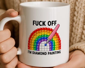 Funny Diamond Painting Mug | Gift for Diamond Painter | Sweary Coffee Cup
