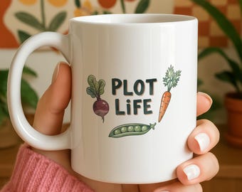 Plot Life Gardener Mug, Vegetable Growing Gift UK