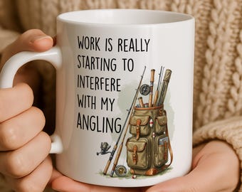 Funny Fishing Mug | Angling Gift For Fisherman | Humorous Dad Coffee Cup