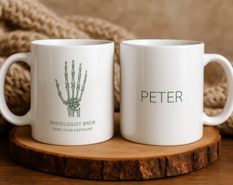 Personalised Radiologist Mug, Custom Radiographer Gift, X-Ray Coffee Cup