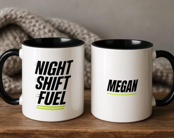 Personalised Night Shift Fuel Mug, Nurse Doctor Paramedic Gift